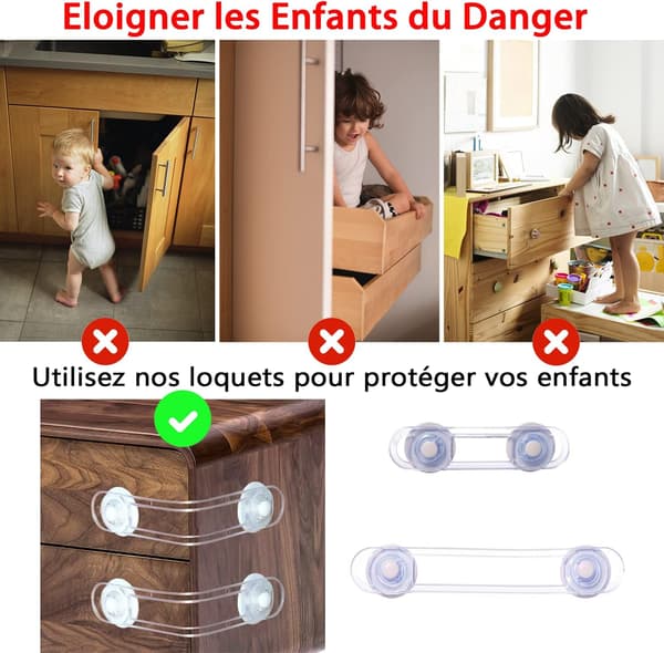 (12 stycken) Barnsäkerhet för skåp, lådor, ugnar,