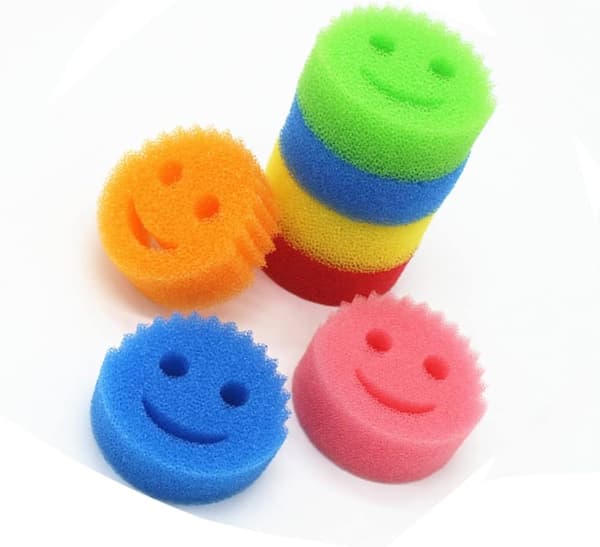 5 st Smiley Magic Sponge Diskning Bil Kopp Rengöring Stark Deko