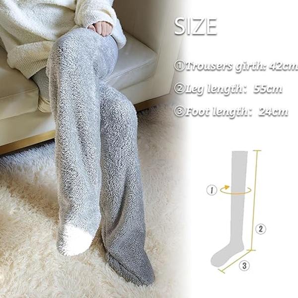 Strømper, dame fleece strømper - Grå Gray