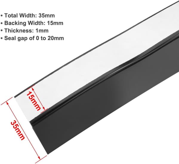 5m TPE dørtetning black