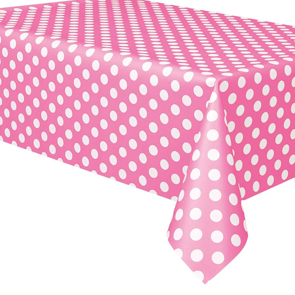 1PC (Yellow) Rectangular 137 x 183 cm Polka Dot PVC Oilcloth Tabl