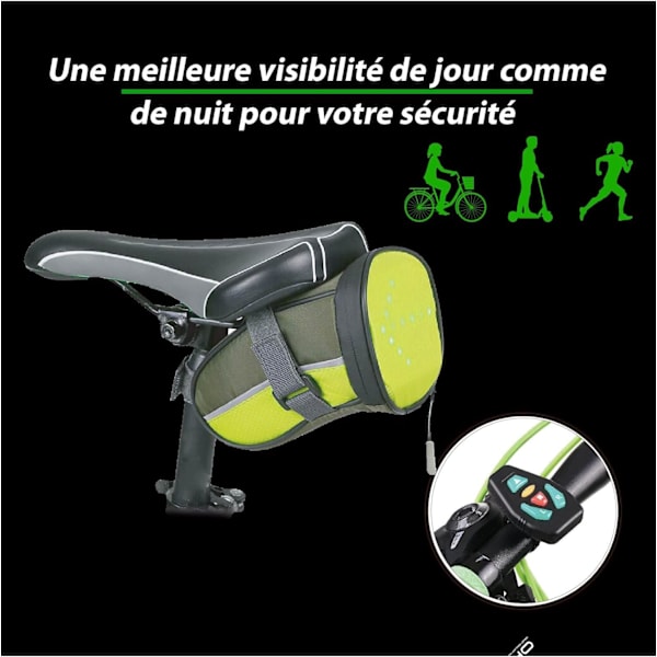 Cykelsadeltaske med 30 LED-skilte - Velegnet til alle typer cykler