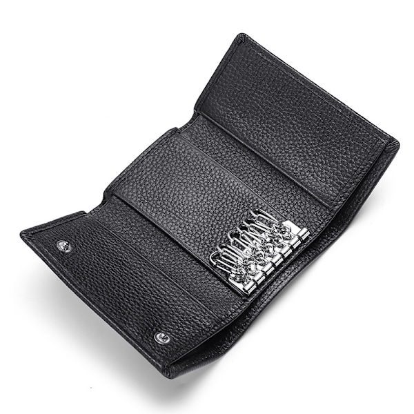 Etui Dame Herre Ægte Læder Nøglepung Holder Bilnøgle Etui Cover Nøglering Nøgle Læderpung Taske