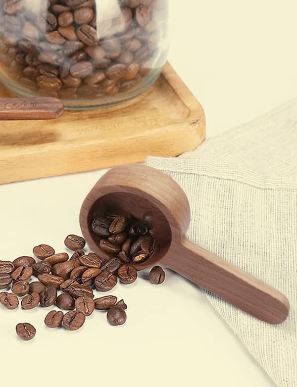 Bok 20ml Kaffesked, Träsked, Graderad Mätssked