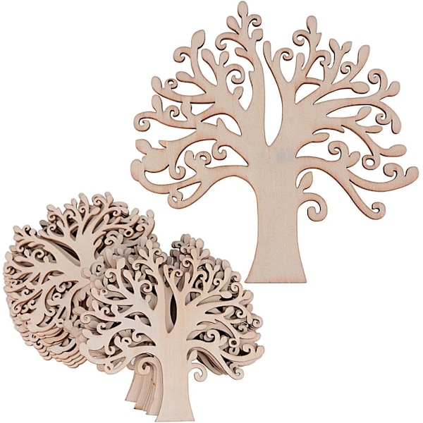 20pcs 12.5 CM Wood Natural Wood Tree of Life Embellishments for Hanging Home Wedding