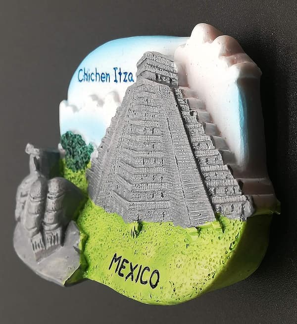 3D Chichen Itza Mexiko Kylskåpsmagnet - Polyresin Hem och Kök