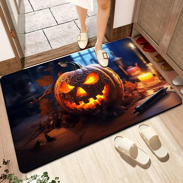 40*60cm (stil 6) Halloween-formad badrumsmatta halkfri söt badrumsdusch badkarsmatta mikrofiber