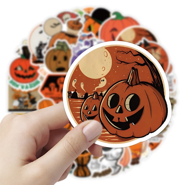 50 arkkia Halloween-kurpitsatarroja Jääkaappi Pesukone Kannettava tietokone Kupin tarra Vedenpitävä