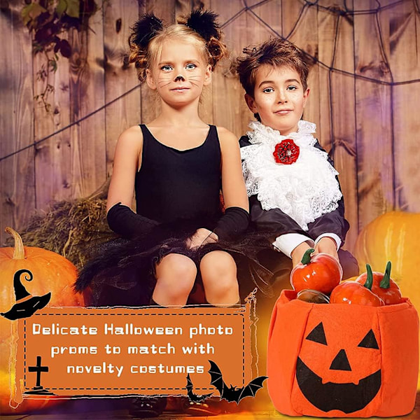 Gresskar godteripose, 3 stk gresskarpose Trick Or Treat pose Gresskar godteripose Halloween Gresskarformet