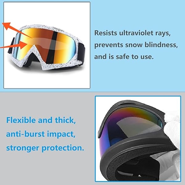 Skimasker og skibriller, UV400 beskyttelse snowboardbriller til mænd