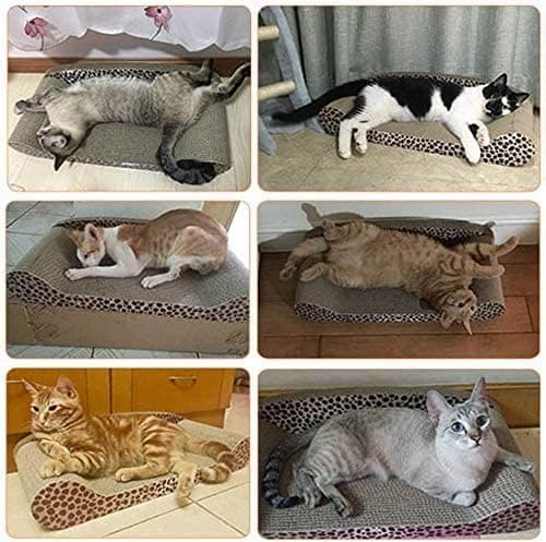 Kradsetræ til katte lavet af premium karton og leopardprint -