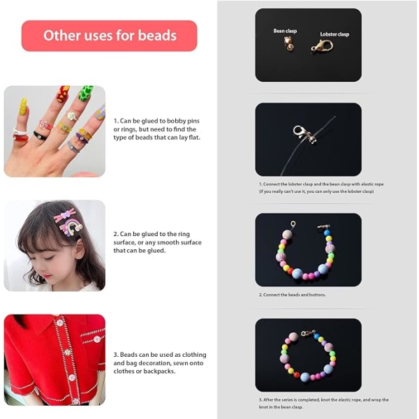 Kids Beads, 550+st Pärlor för armband, Smycken Pärlor Kit Lämplig