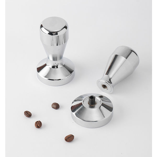 Bunddiameter: 53 mm - Højde: 85mm - Tamper i rustfrit stål til kaffe