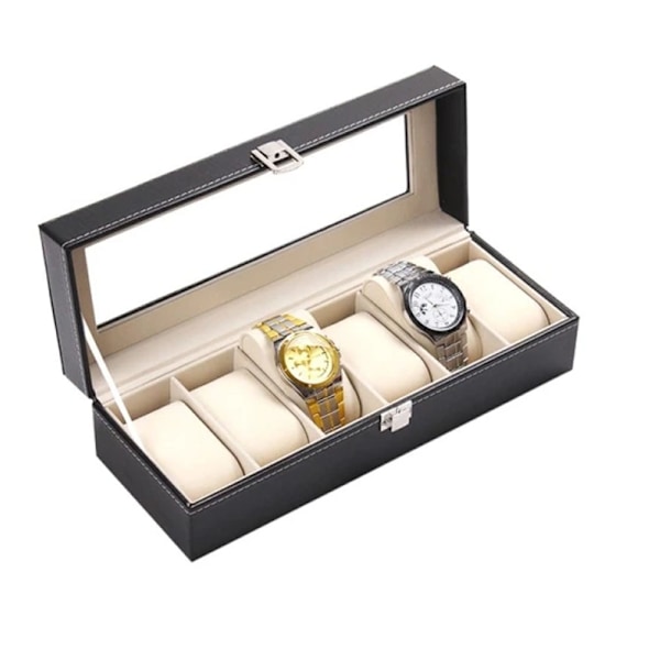 Luxury Watch Box / Watch Box for 6 Watches Black