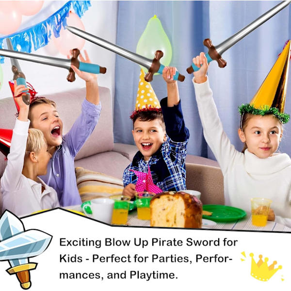 12 st uppblåsbara svärd, 24 tum piratfestsvärd uppblåsbara piratsvärd uppblåsbara leksakssvärd