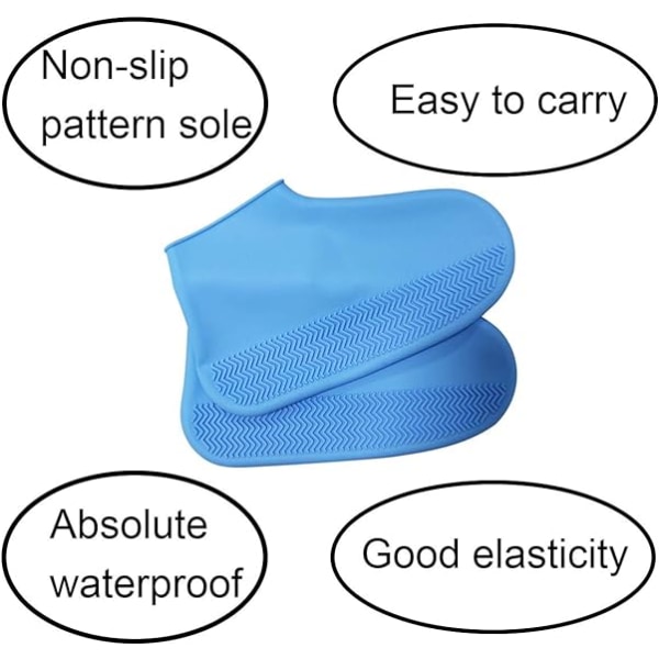 Vattentäta skoöverdrag, 4 par återanvändbara skoöverdrag i silikon Ej
