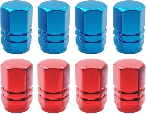 8 Aluminium Dekkventil Skafthetter med Hex Felles Universal Dekkventil