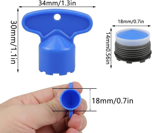 8 stk. M18 haneperlator med 2 stk. nøgle plastik haneperlator
