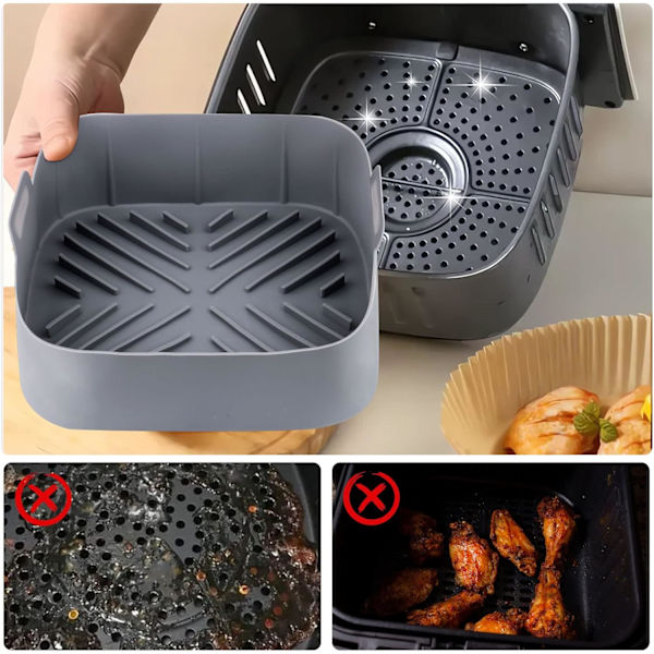 21x7cm, Silikonformar för Airfryer, Tillbehör för Fritösar - Silikonkorg för Airfryer