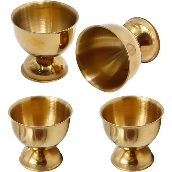 Rustfrie stål eggkopper, gull egg holder sett med 4 for hard soft