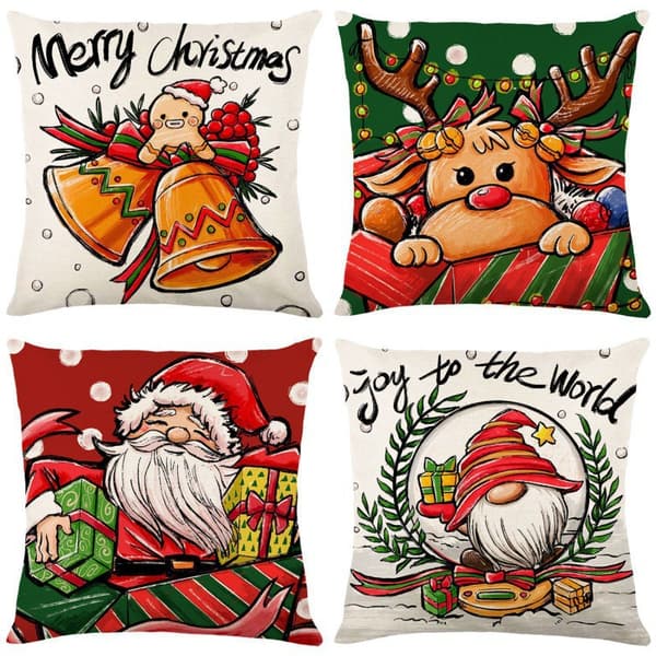Jul Kuddeöverdrag 45x45 Set om 4 (Stil 33)