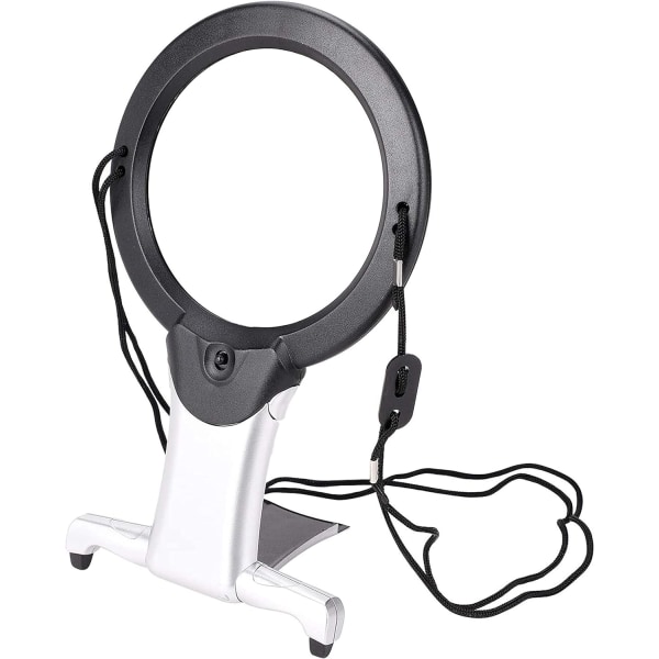 Magnifying Glass with Light and Stand, 6X Magnifying Glass with L