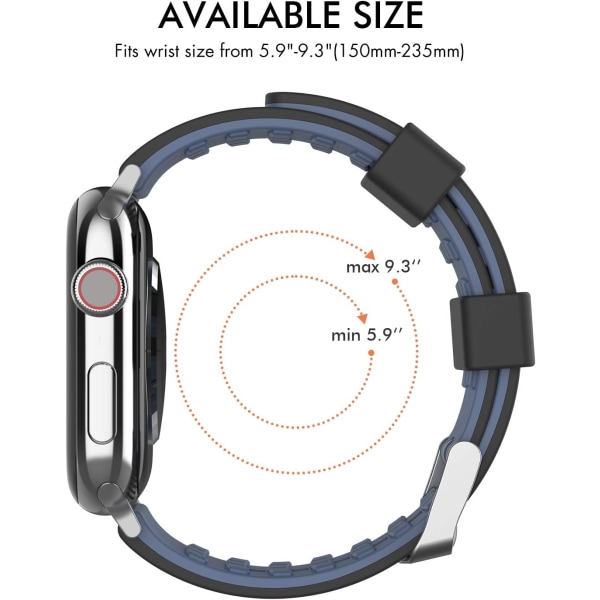 38/40MM/41MM musta, tummansininen ranneke Apple Watch Series SE 7/6:lle