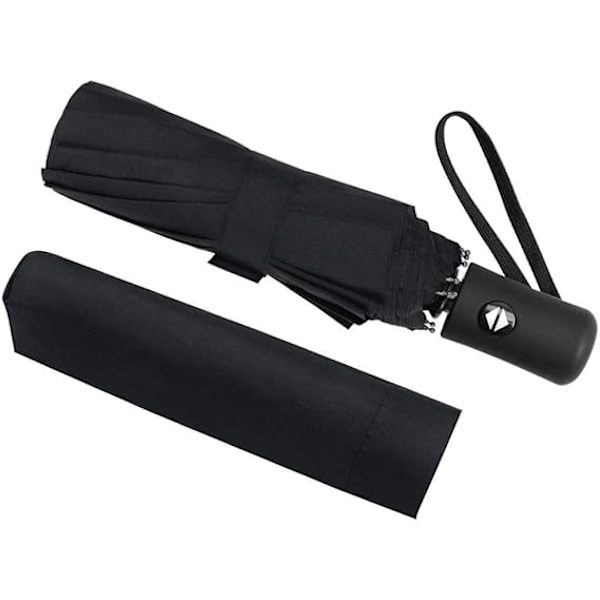 Black Folding Umbrella, Compact Automatic Opening and Closing Windproof Lightwei