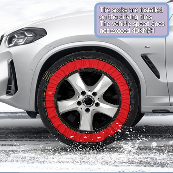 2 st Snöstrumpor för Däck - Alternativ till Snökedjor - för Personbilar SUV:ar Lastbilar 6003