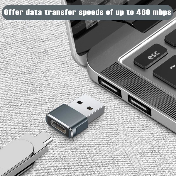 USB C Naaras - USB A Uros Adapteri 3-Pakkaus, Type C Laturikaapelin Muunnin Apple Watch 7 SE, iPhone 11 12 13