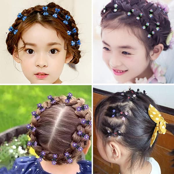 65 stk. Mini Claw Hårclips Mix Farver, Børnehår Tilbehør til Piger Kvinder, Blomster Hårclips til