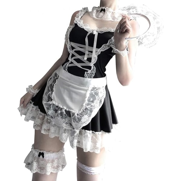 Maid Outfit，Størrelse M Dame Lolita Fransk Maid Cosplay Kostume Mai