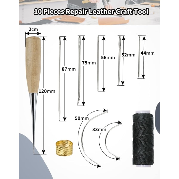 Sy nålar läder böjd nål hand nålar läder canvas reparation rostfritt stål borr syl fingerborg