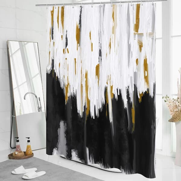 180x180cm Abstrakte Sorte Ombre Bruseforhæng M