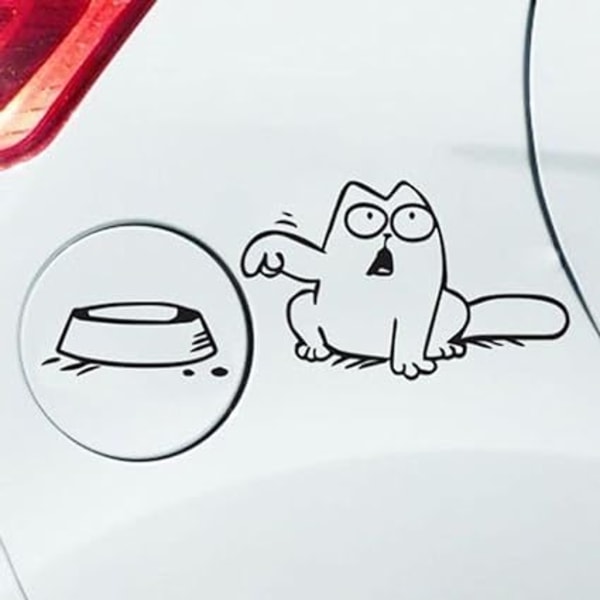 Katt och skål bil klistermärke, flera färger