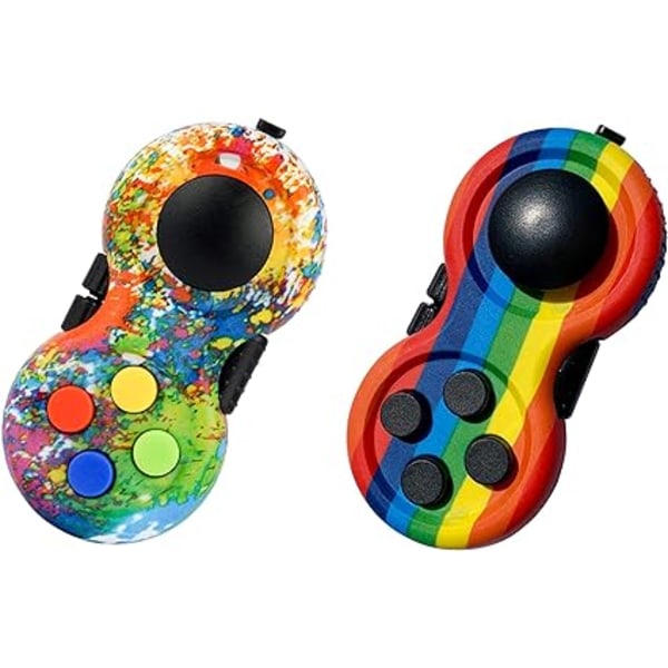 (Graffiti + Regnbue) 8 Funksjoner Fidget Toy Cube Controller Stress P