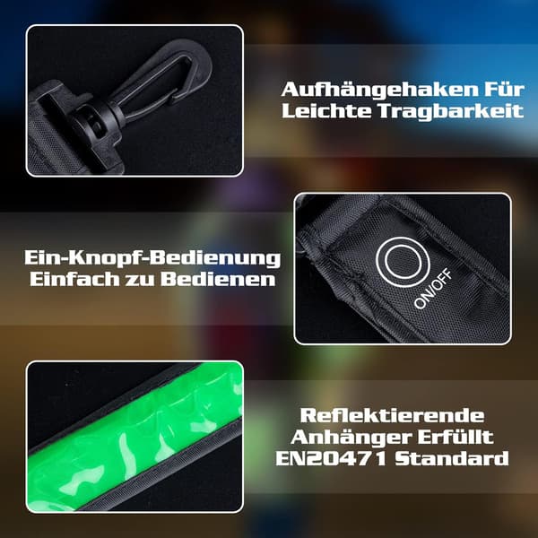 4-pakke reflekterende LED-anheng som blinker med 3 LED-moduser for barn