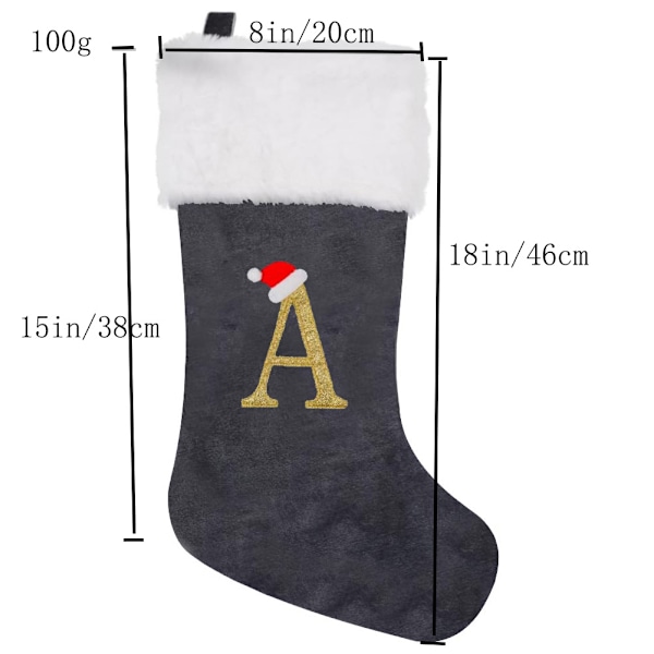 （Stil 2） 4 st julstrumpor, julstrumpor med julstövlar, säsongsdekorationer, hängande presentpåse, stor F Style 2