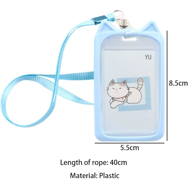 Halsbandshållare för ID-kort, 5-pack Transparent Plastkortfodral, Cartoon Plast Buss ID-kortfodral Badge Case för Kontor