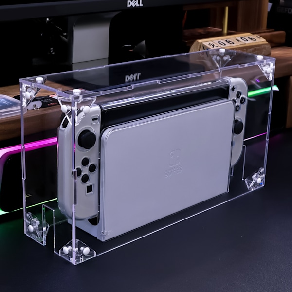 Akryl støvdeksel Transparent støvbeskyttelse Kompatibel med Nintendo Switch/Switch OLED ladestasjon,