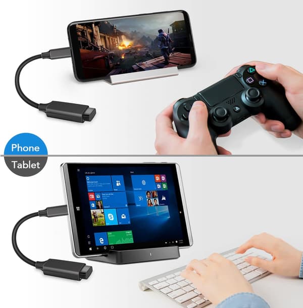 2 stk. Sort USB C Han til USB 3.0 Hun Adapter 2-pak, Thunderbo