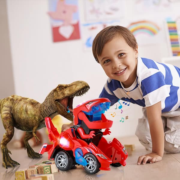 Transformerende Dinosaurbil Leke, Transformerende Dinosaur LED Bil