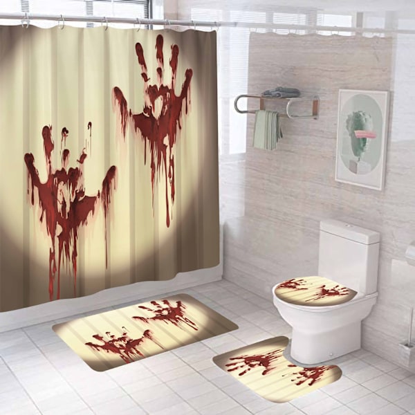 Halloween Bloody Palm Tree Shower Curtain Sets, Generic 71 inch x 71 inch Halloween Bathroom Decor S