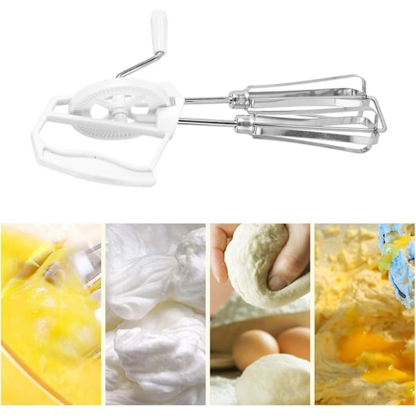 Handvev äggvisp, rostfritt stål handhållen äggmixer manuell mixer för hemlagning kök