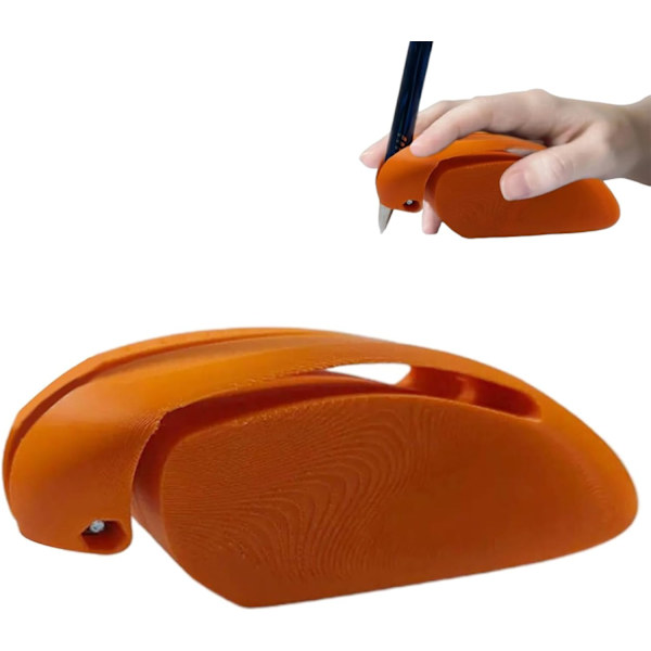 Hjelpemiddel for skriving og tegning - Blyantgrep og pennholder for Parkinson, tremor, leddgikt, svak hånd for å forbedre Orange