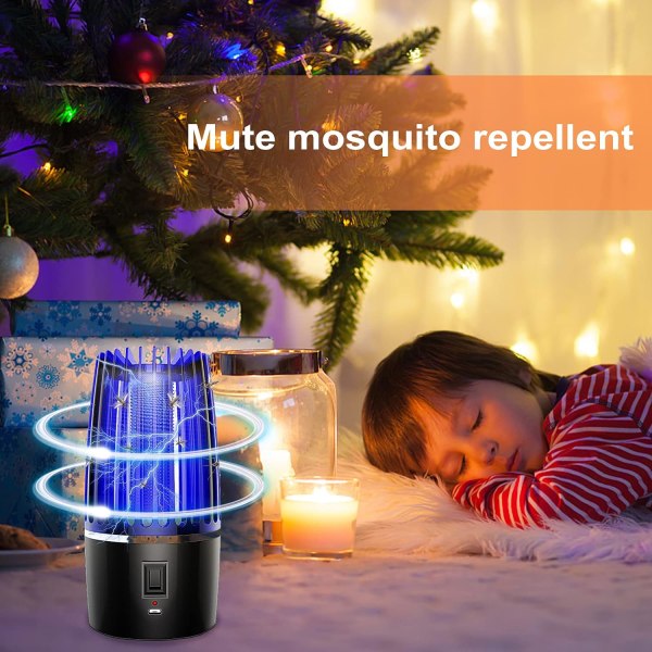 (2000mAh) Myggdödande lampa, 360° UV insektsdödare, 2 i 1 Elec