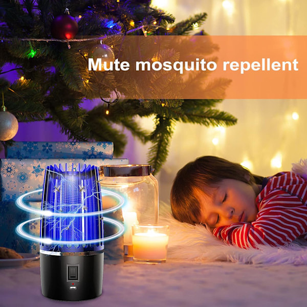 (4000mAh) Myggdödande lampa, 360° UV insektsdödare, 2 i 1 Elec