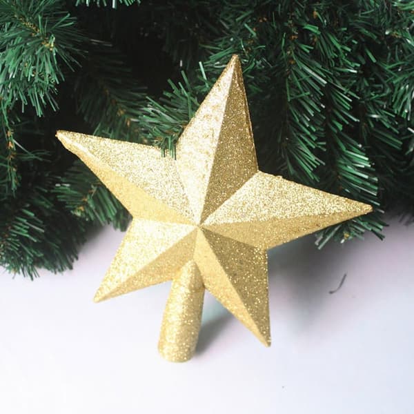 (20*19*2.5cm, guld) Glitter Stjerne Juletræspynt A