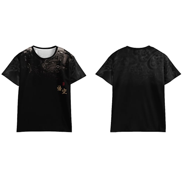 XXXL Sort Myte Wukong Farve Trykt Kortærmet T-shirt B