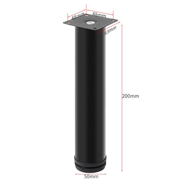 4 st 20 cm justerbara möbelfötter i metall, runda, kraftiga soffmöbler, skåpstativ D